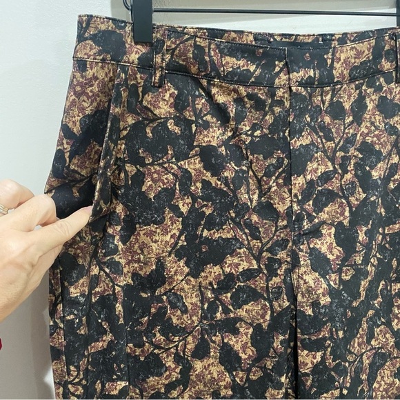 PERUVIAN CONNECTION Shadow Vine Trousers Burnt Sienna Cropped Pants Size 12 - Picture 5 of 11